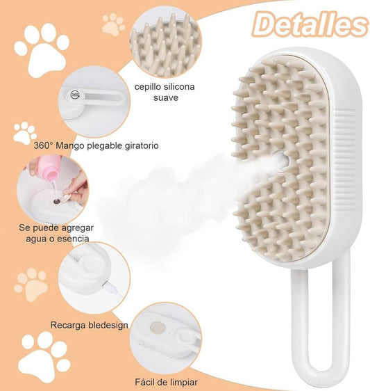 Cepillo de vapor para mascotas 3 en 1